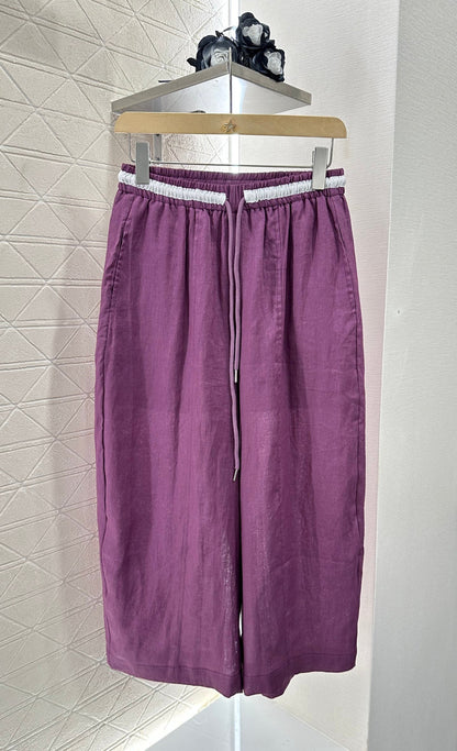2025 new product Linen cropped pants
