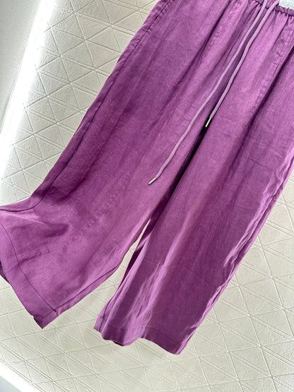2025 new product Linen cropped pants