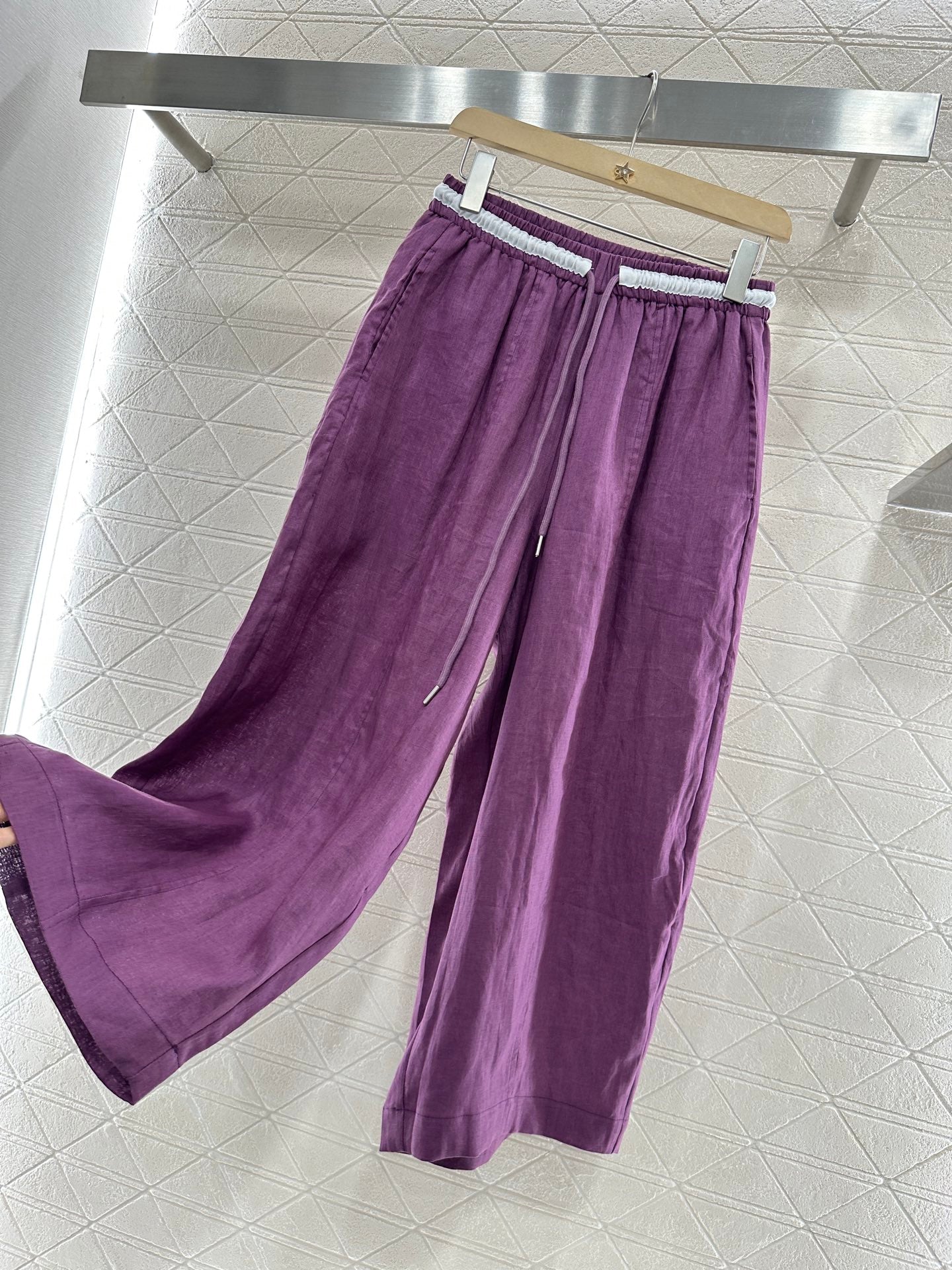 2025 new product Linen cropped pants
