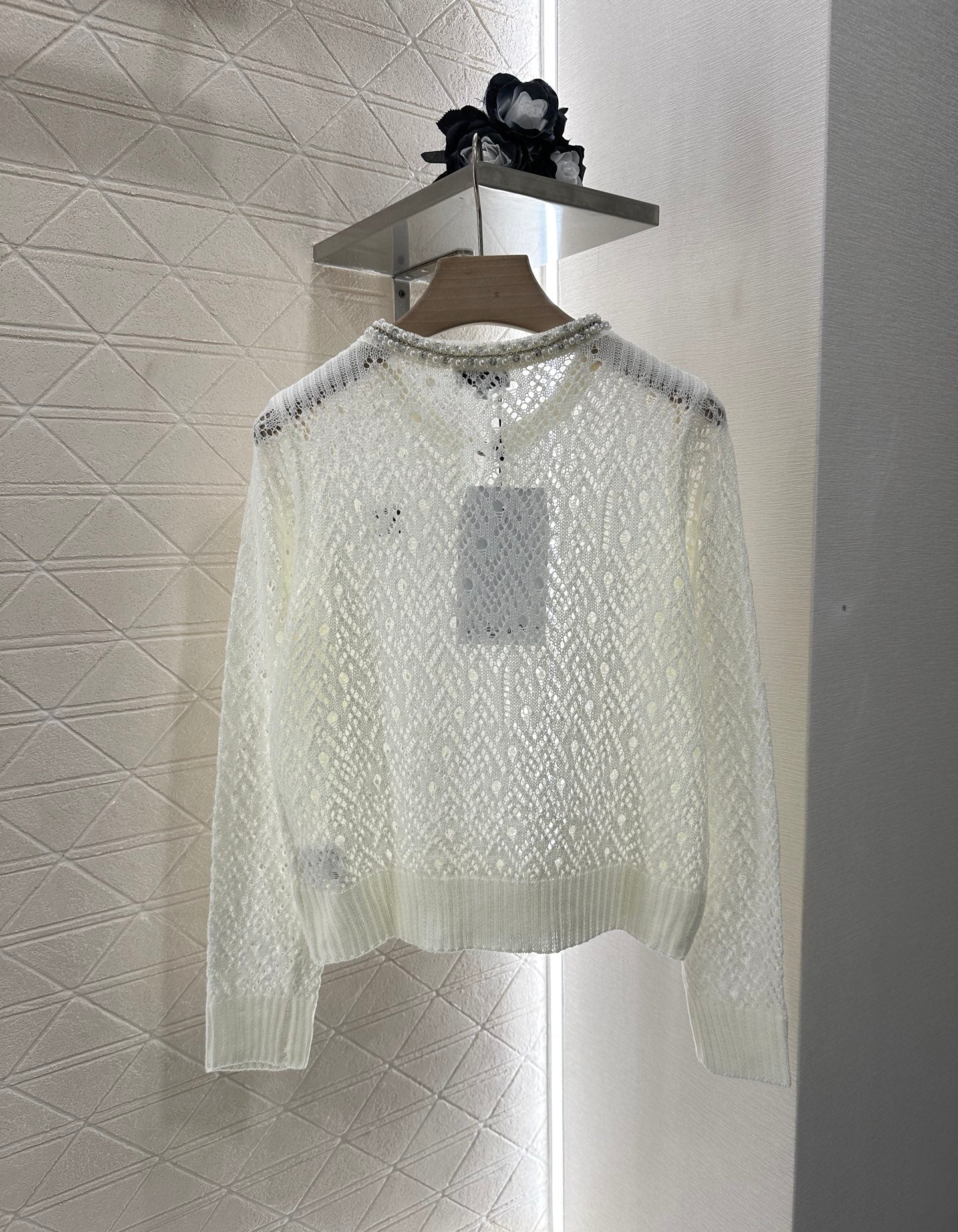 2025 new product Pearl hollow long sleeves