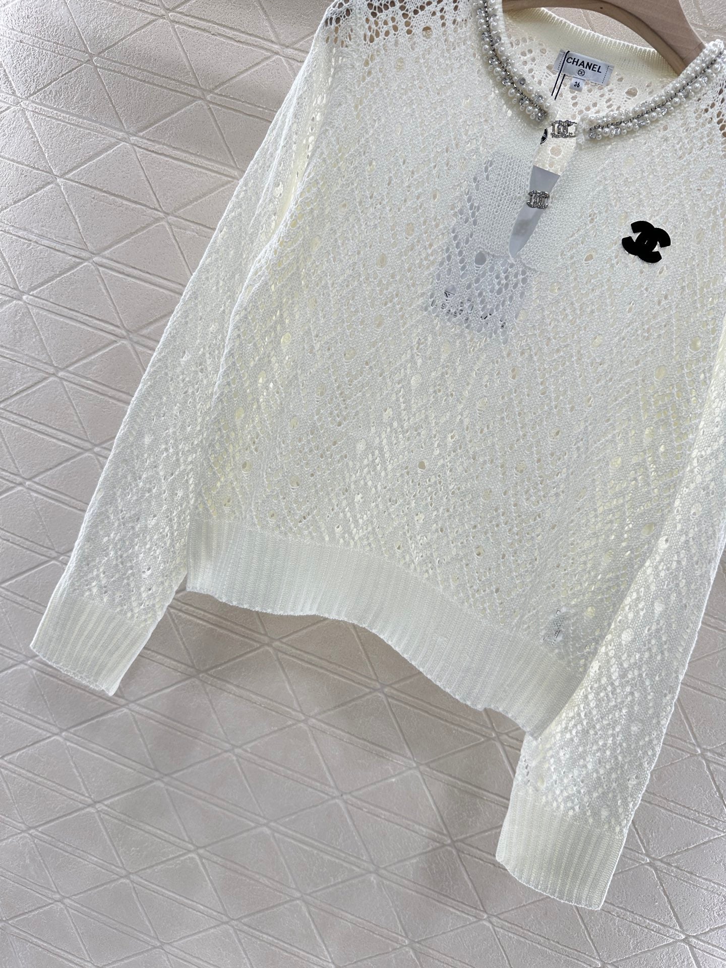 2025 new product Pearl hollow long sleeves