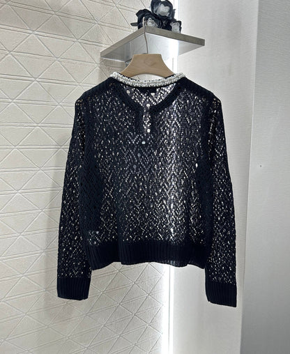 2025 new product Pearl hollow long sleeves