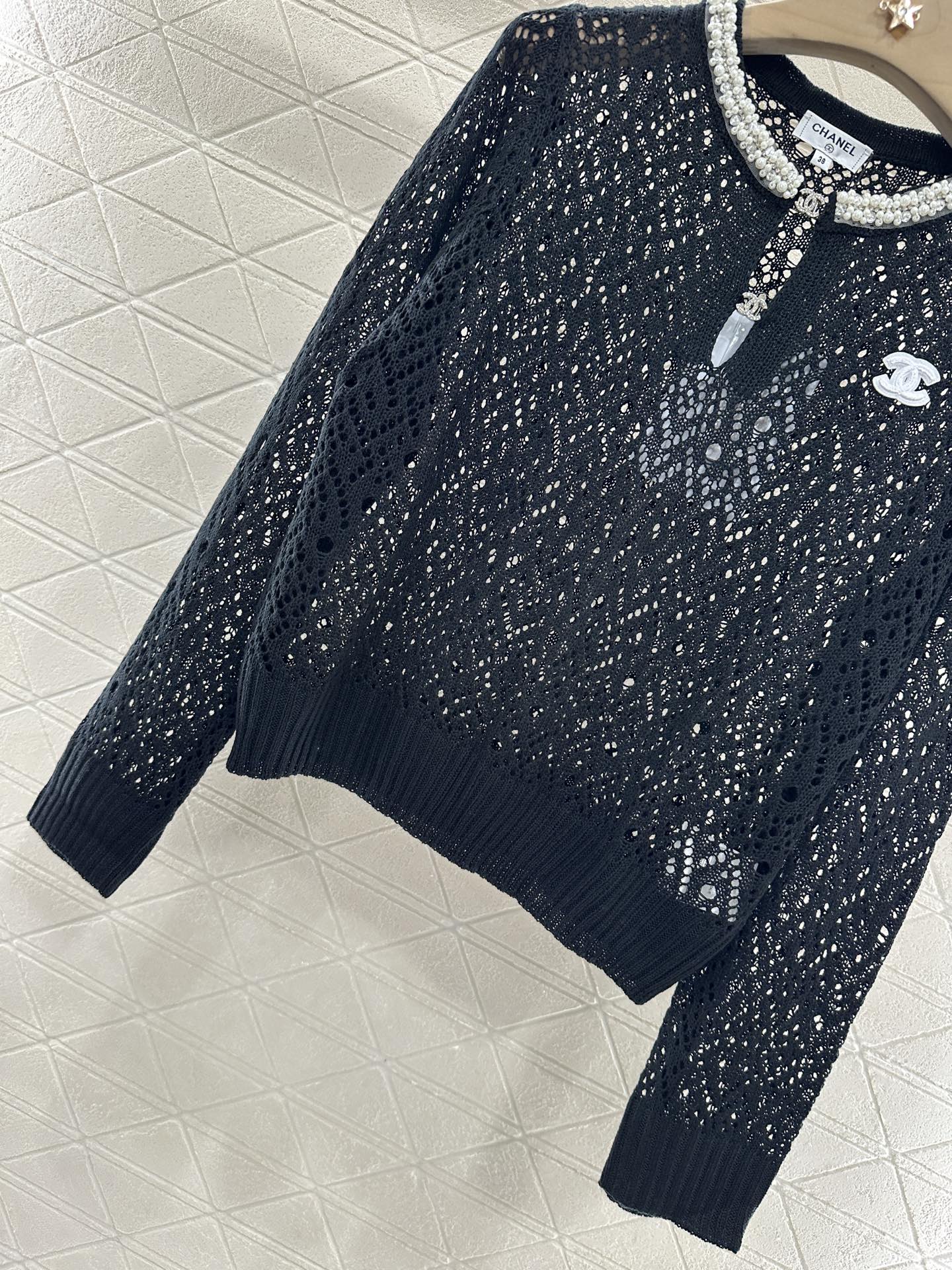 2025 new product Pearl hollow long sleeves