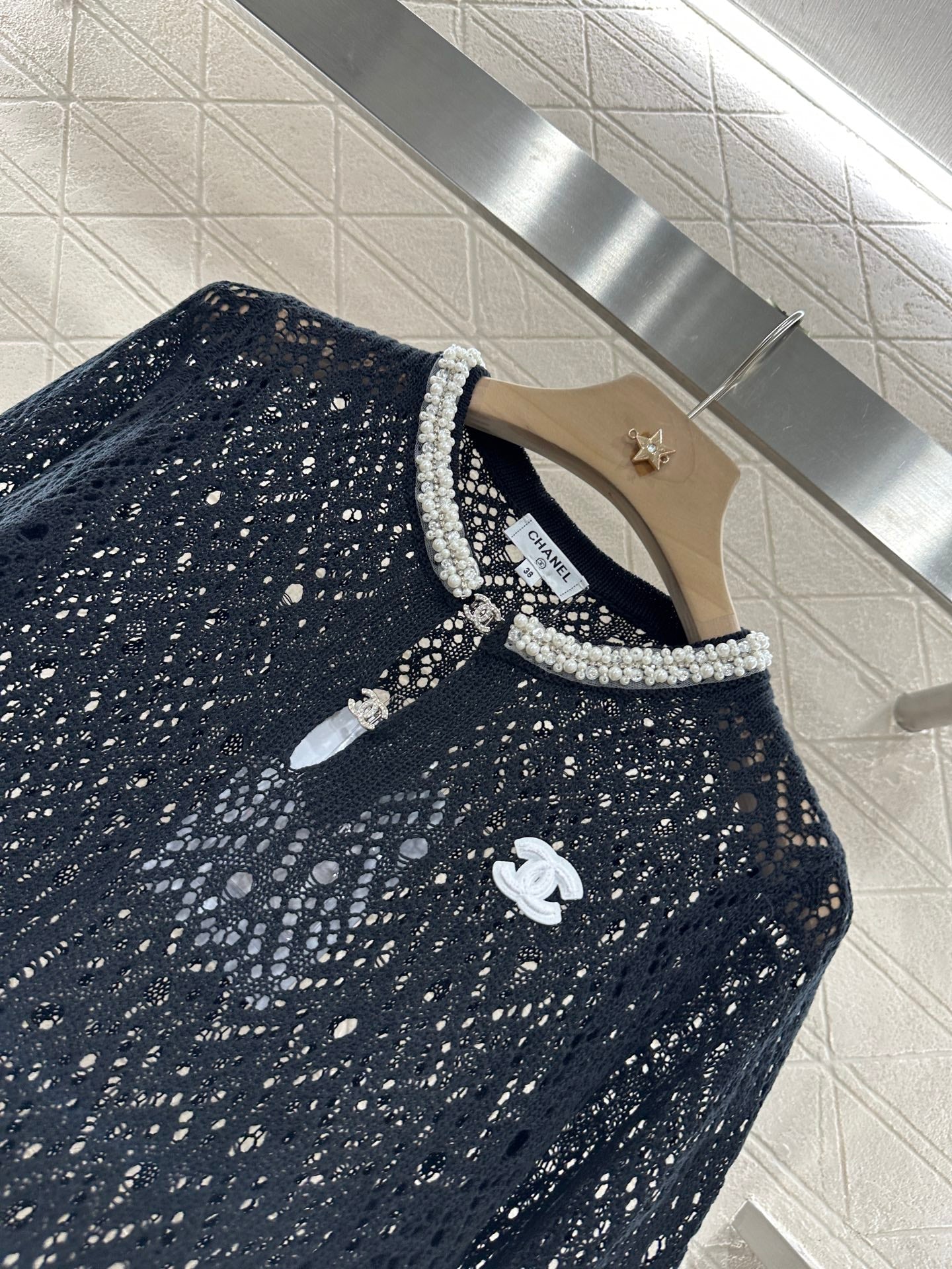 2025 new product Pearl hollow long sleeves