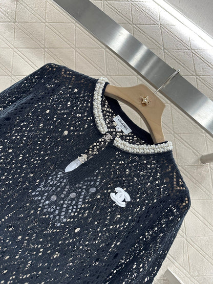 2025 new product Pearl hollow long sleeves