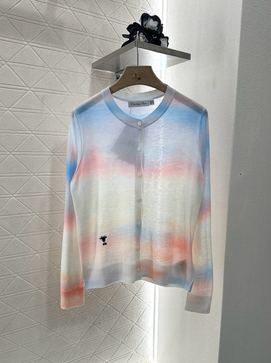2024 new product Gradient knitted cardigan