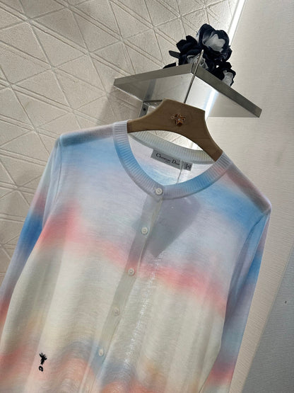 2024 new product Gradient knitted cardigan