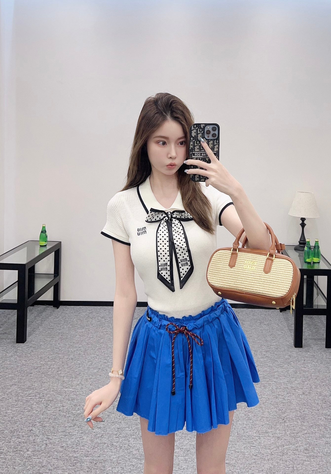 2025 new product Bow knitted short sleeves