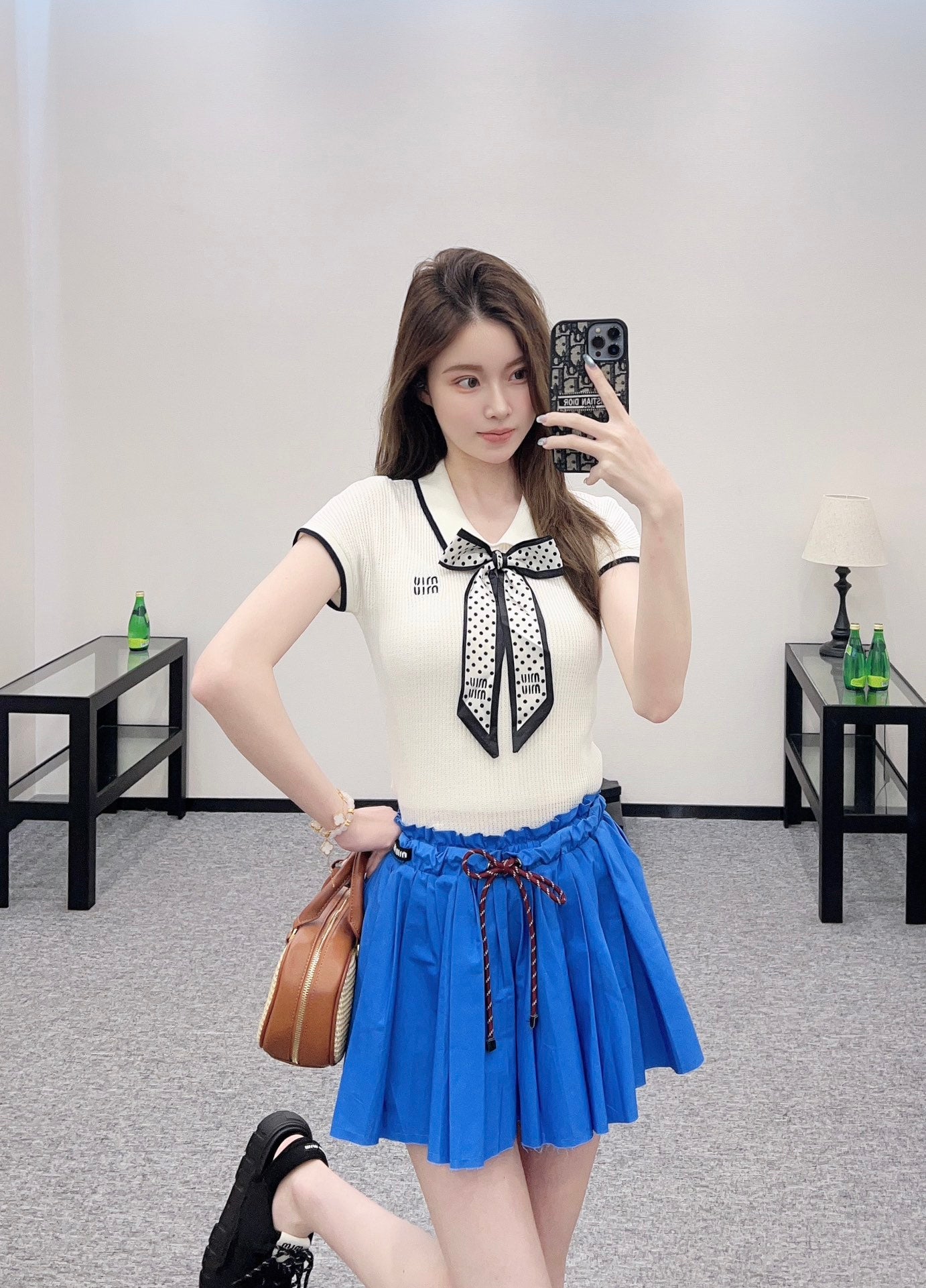 2025 new product Bow knitted short sleeves