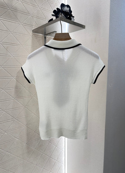 2025 new product Bow knitted short sleeves