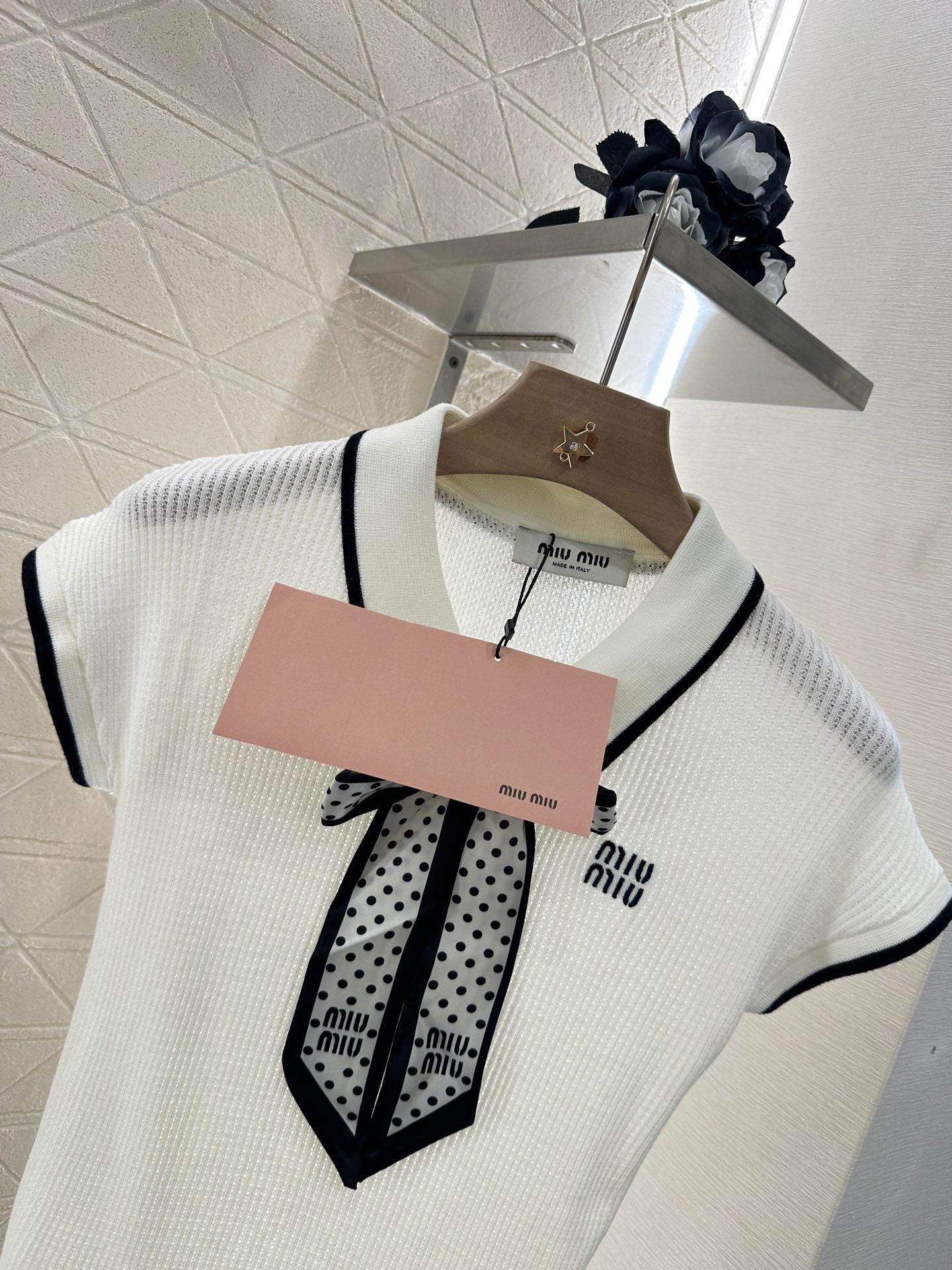 2025 new product Bow knitted short sleeves