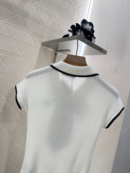 2025 new product Bow knitted short sleeves