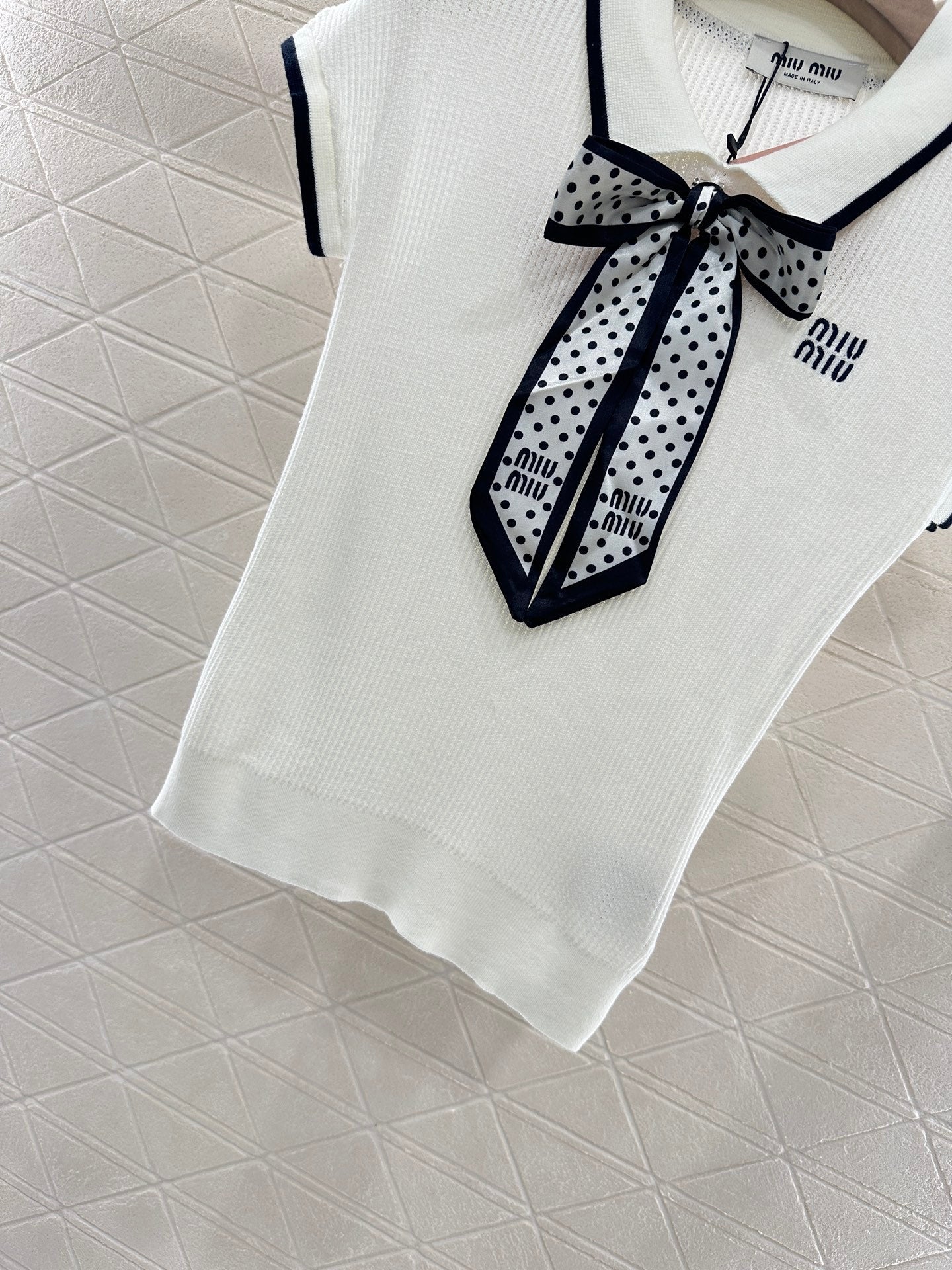 2025 new product Bow knitted short sleeves