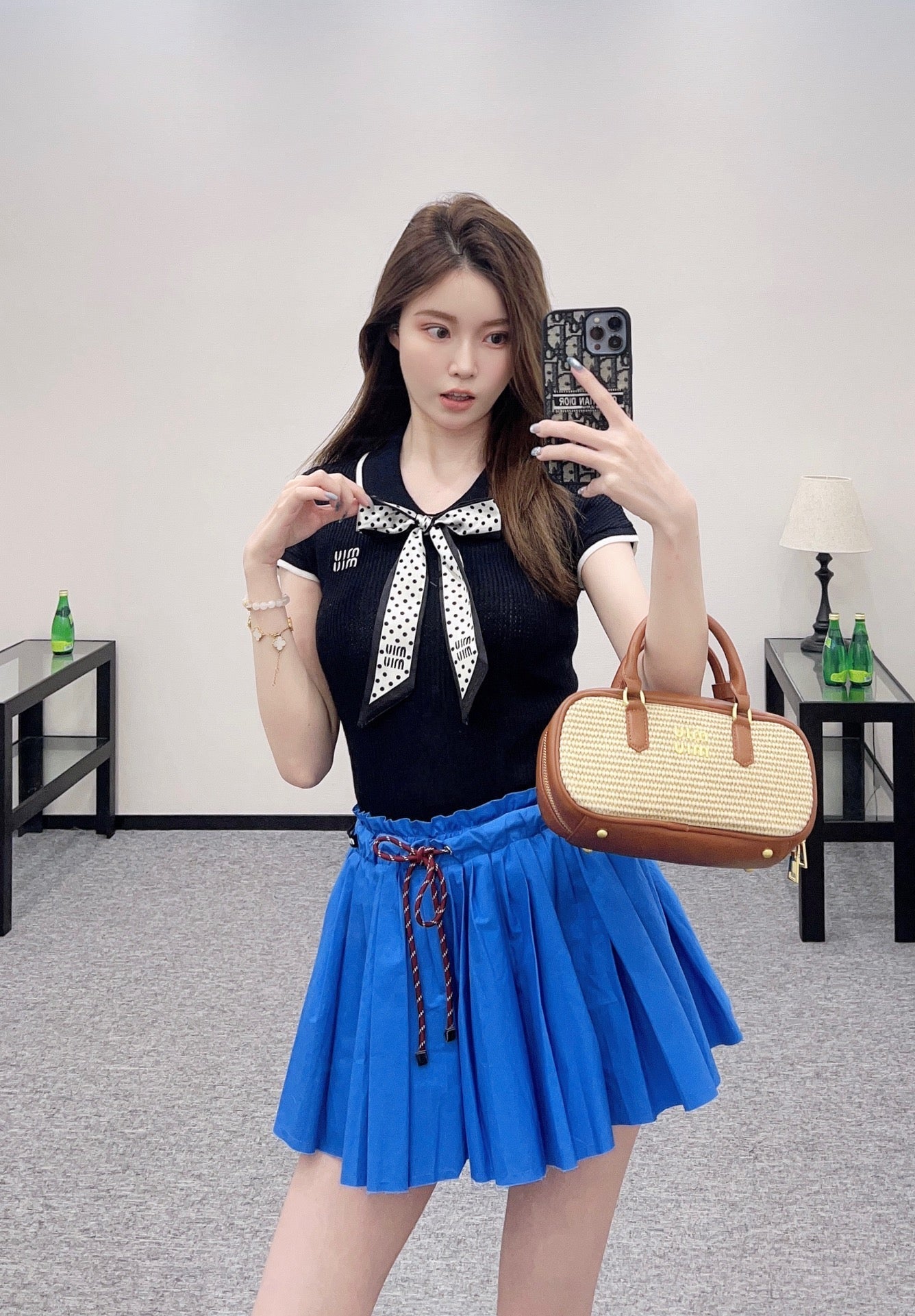 2025 new product Bow knitted short sleeves