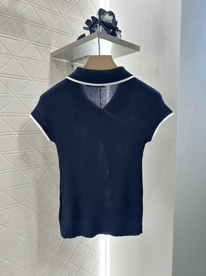 2025 new product Bow knitted short sleeves