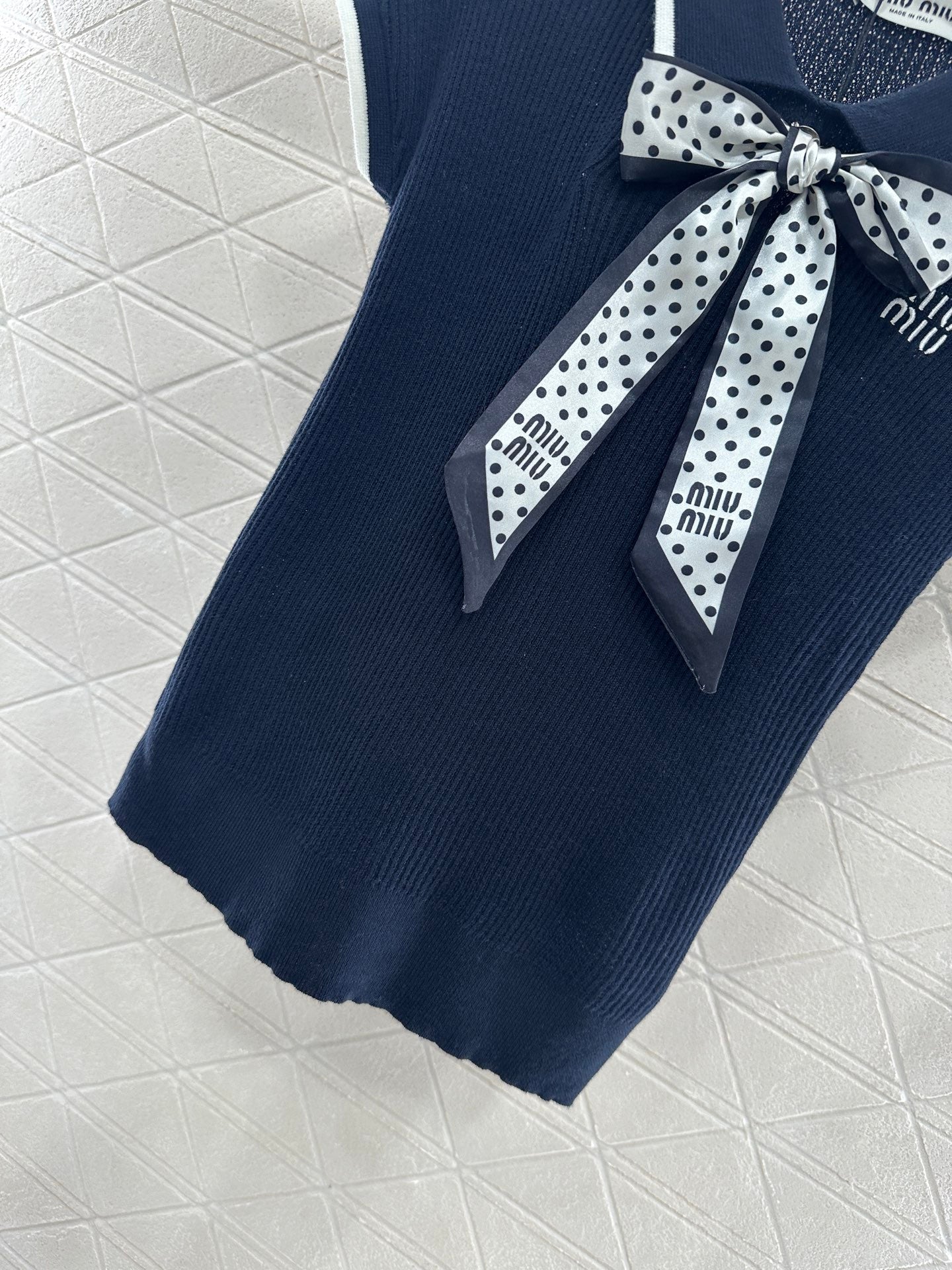 2025 new product Bow knitted short sleeves