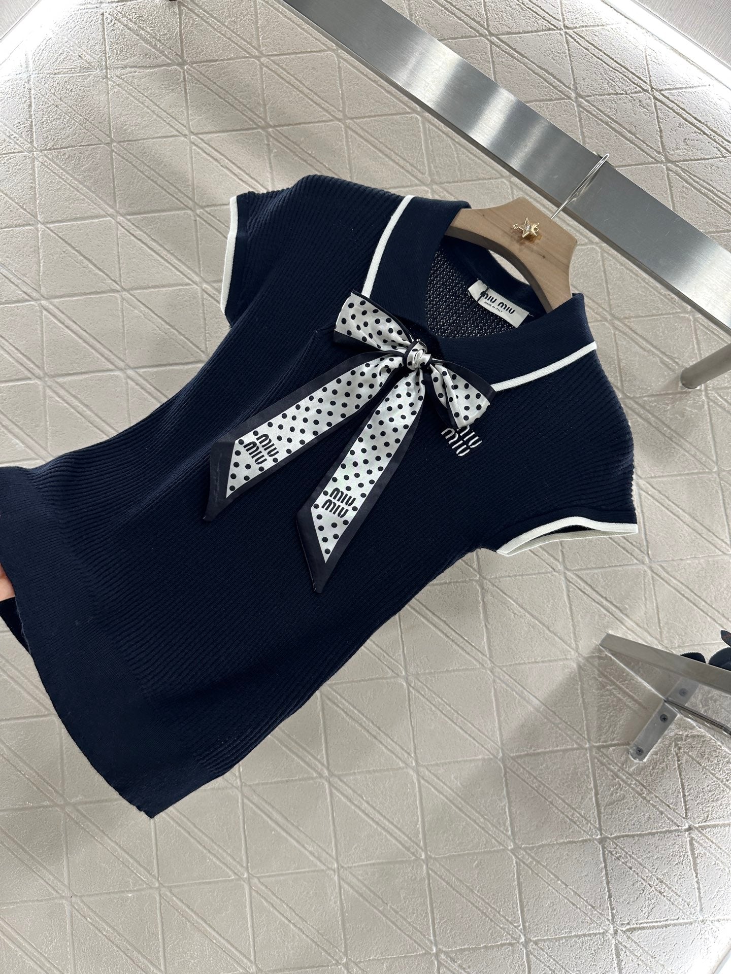 2025 new product Bow knitted short sleeves