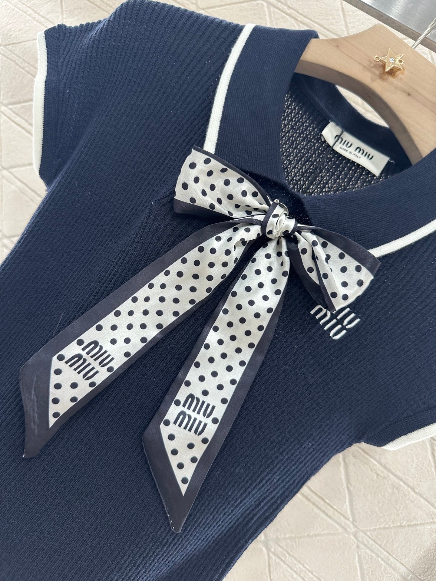 2025 new product Bow knitted short sleeves