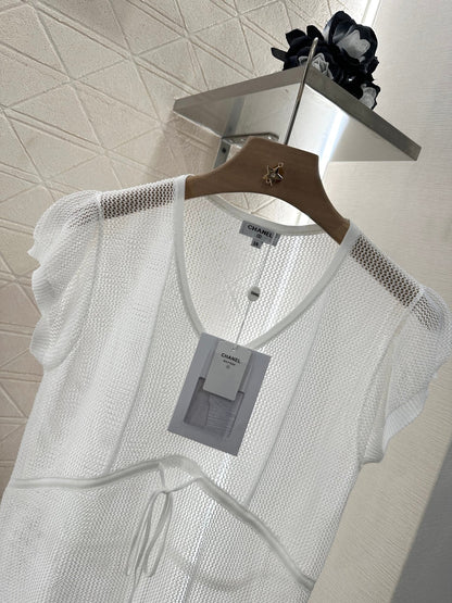 2025 new product Hollow knitted short sleeves