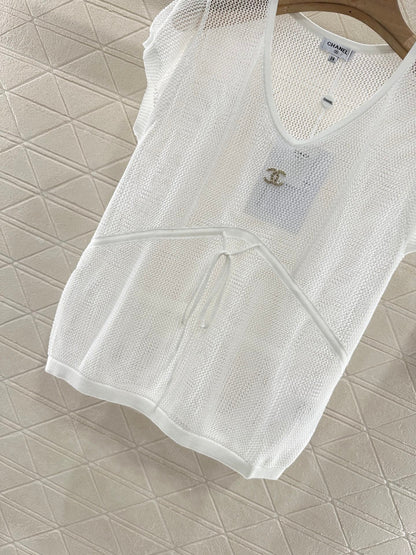 2025 new product Hollow knitted short sleeves