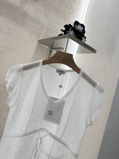 2025 new product Hollow knitted short sleeves