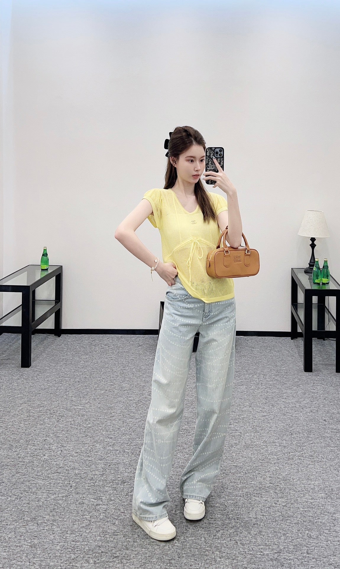 2025 new product Hollow knitted short sleeves