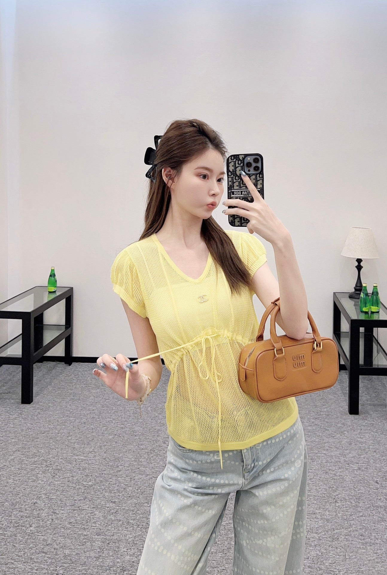 2025 new product Hollow knitted short sleeves