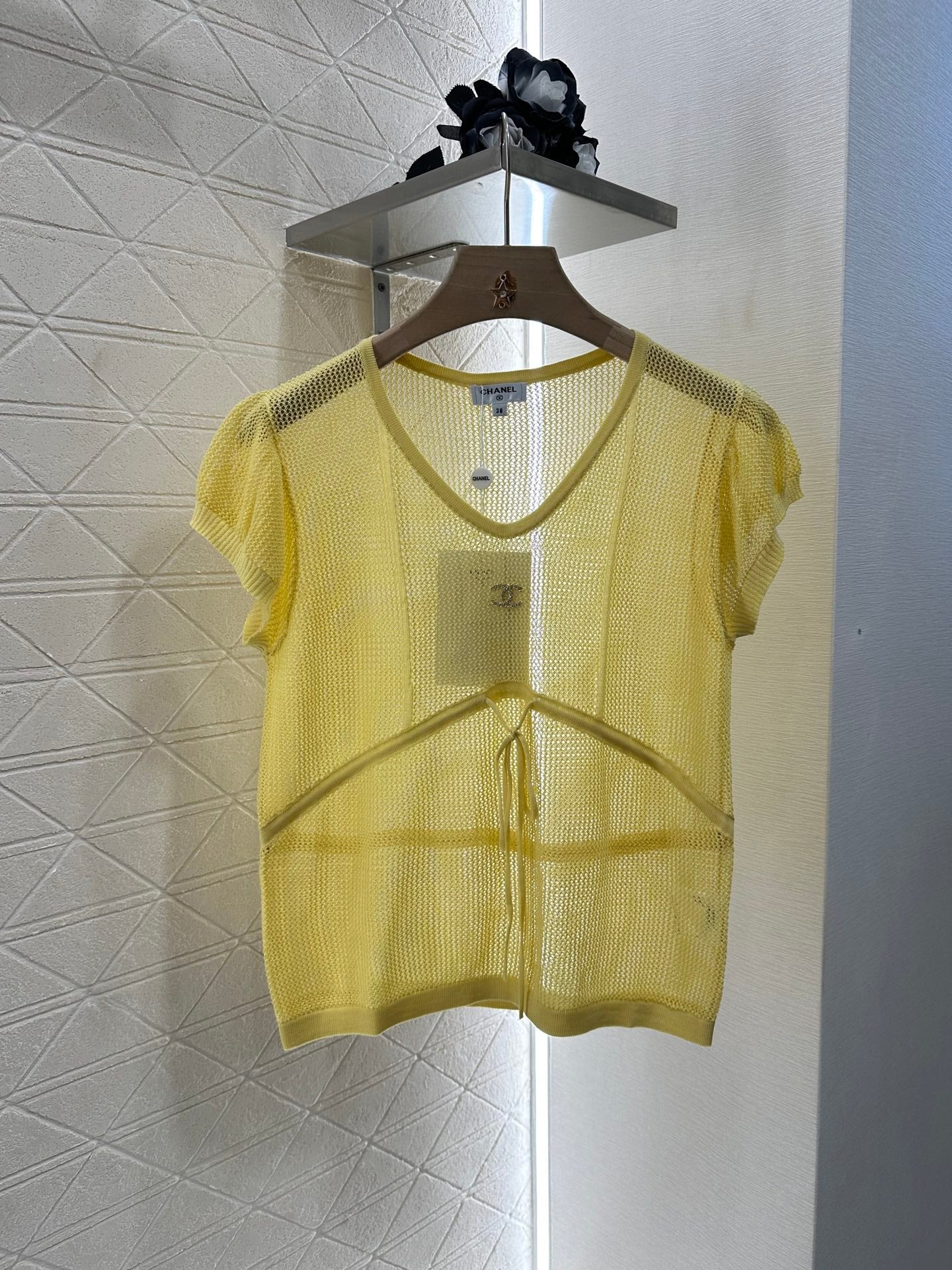 2025 new product Hollow knitted short sleeves