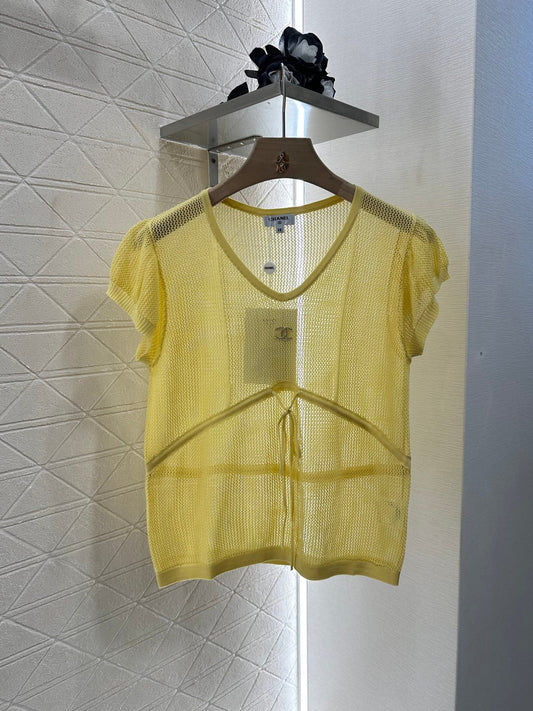 2025 new product Hollow knitted short sleeves