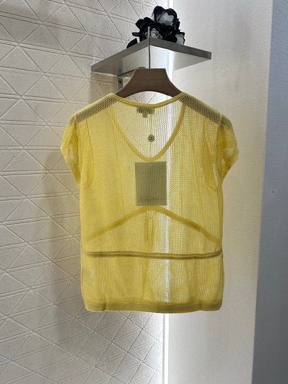 2025 new product Hollow knitted short sleeves