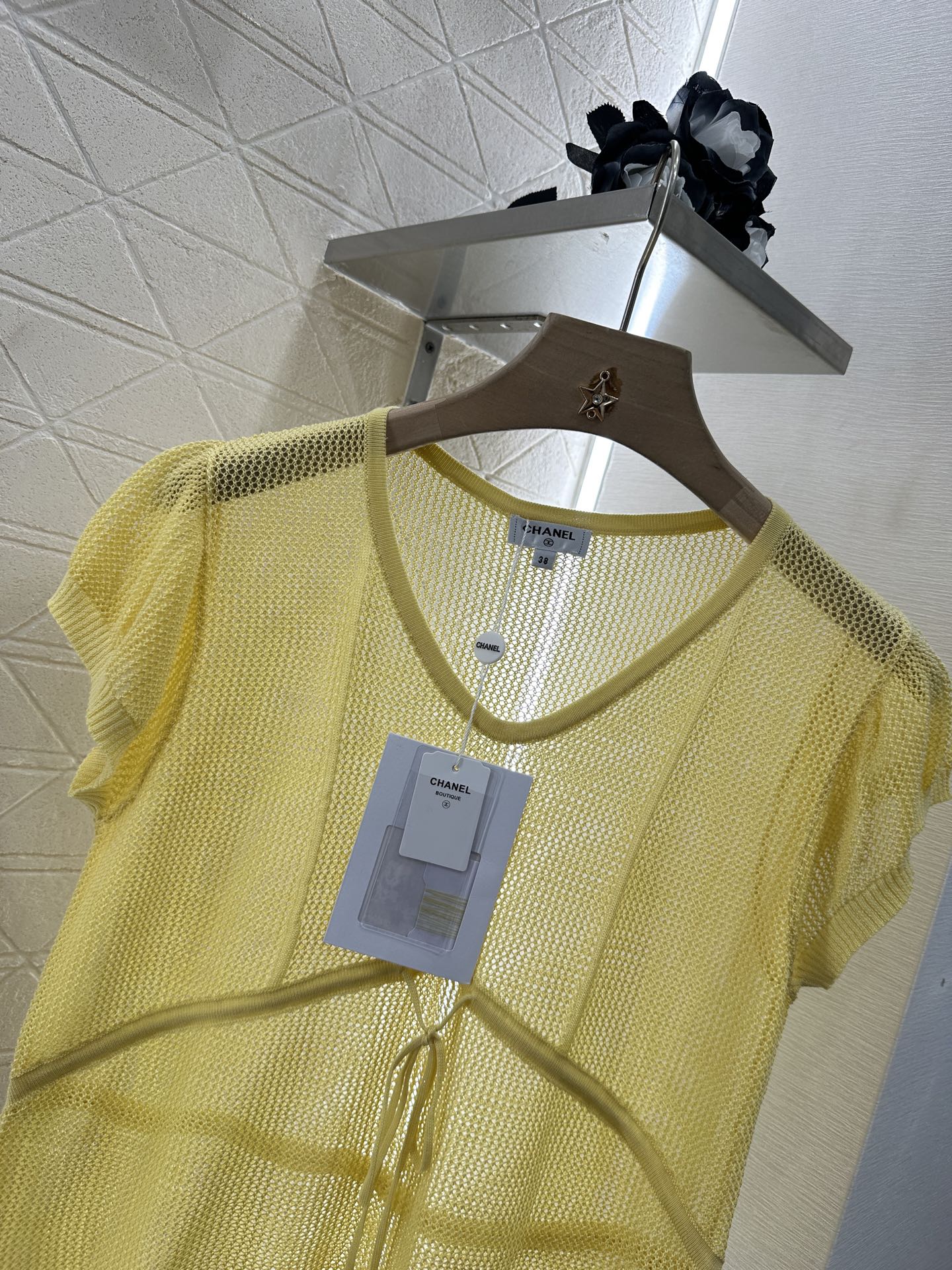 2025 new product Hollow knitted short sleeves