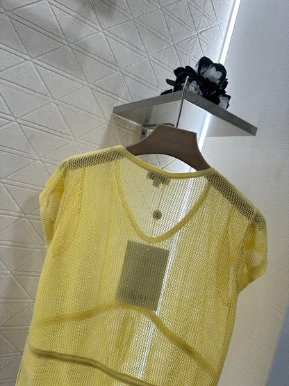 2025 new product Hollow knitted short sleeves