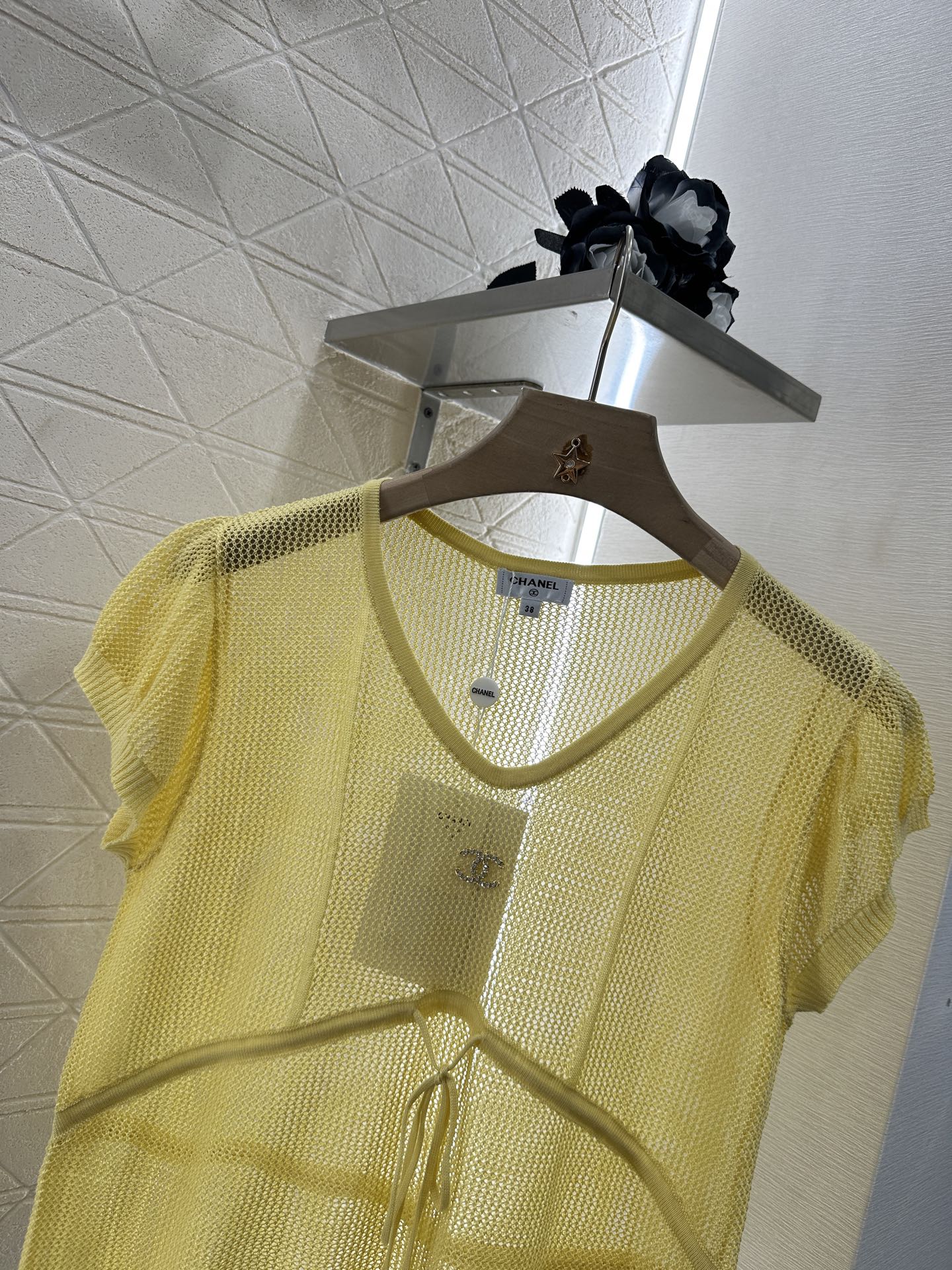 2025 new product Hollow knitted short sleeves