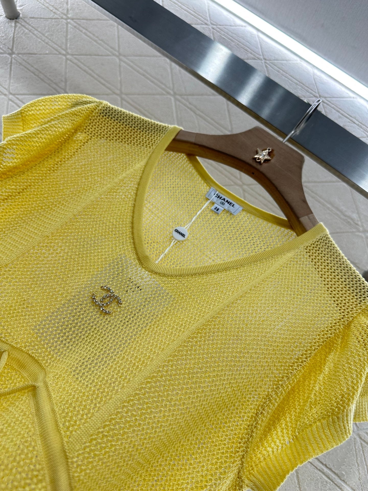 2025 new product Hollow knitted short sleeves