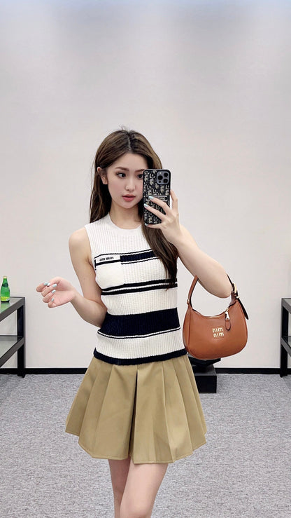 2025 new product Striped knitted vest