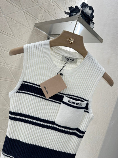 2025 new product Striped knitted vest