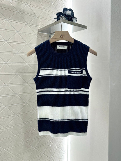 2025 new product Striped knitted vest