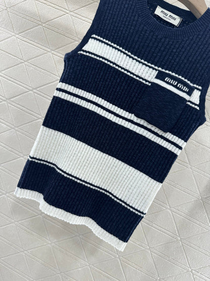 2025 new product Striped knitted vest