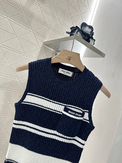 2025 new product Striped knitted vest