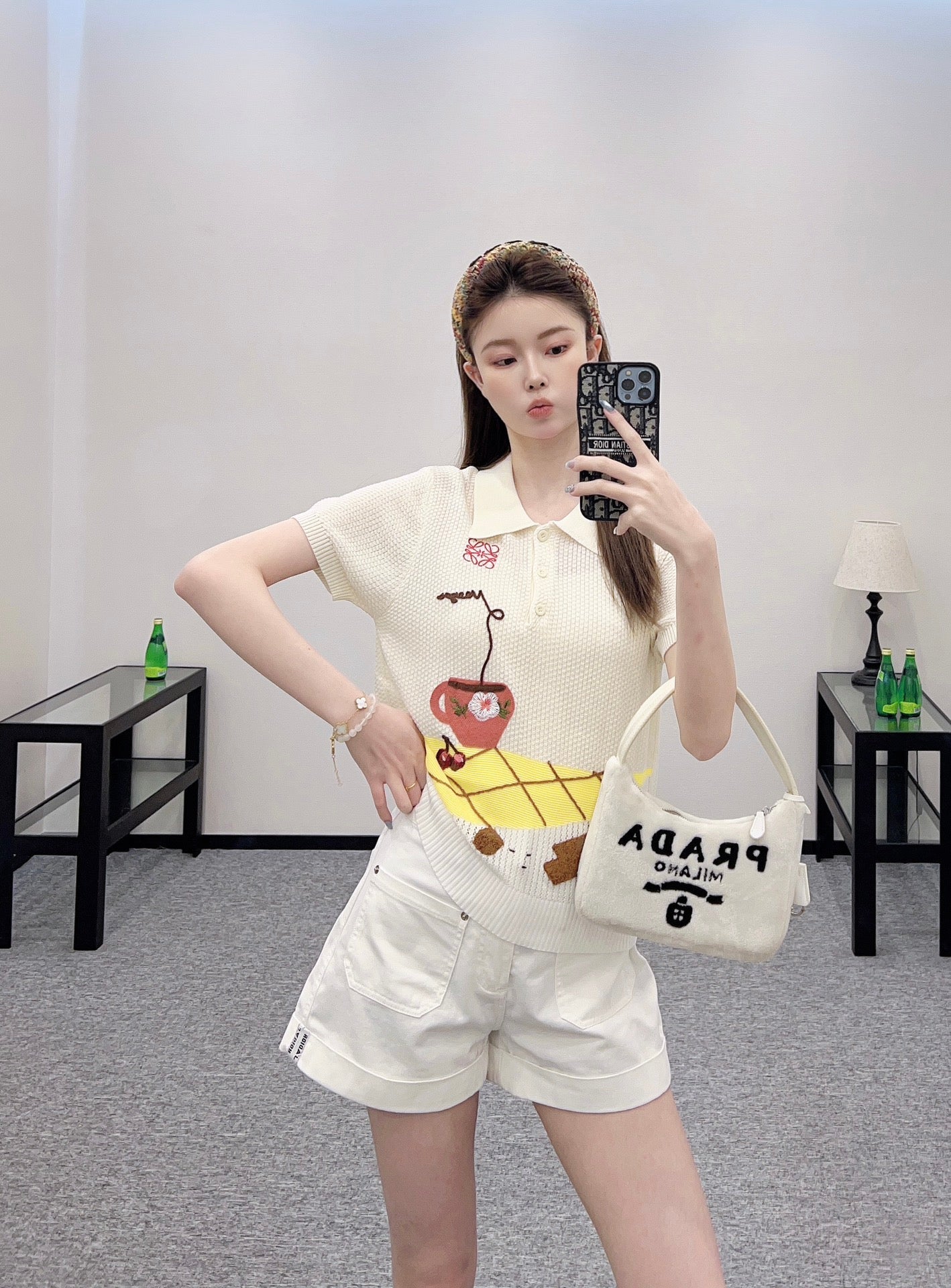 2025 new product Embroidered knitted short sleeves