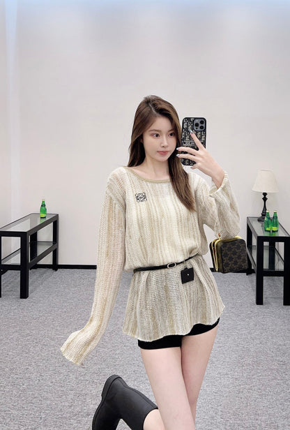 2025 new product Belt knitted top