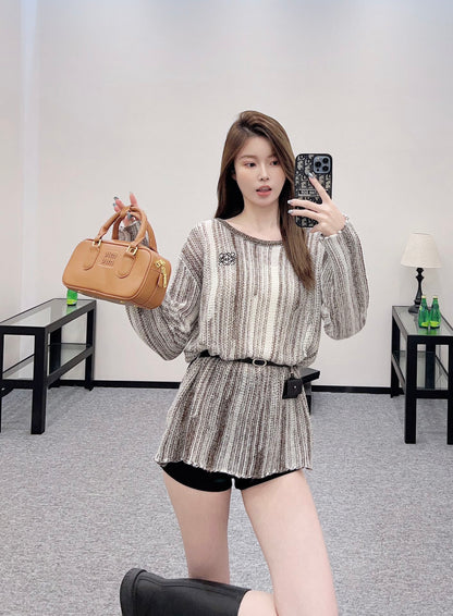 2025 new product Belt knitted top