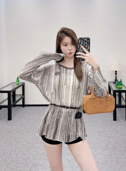 2025 new product Belt knitted top