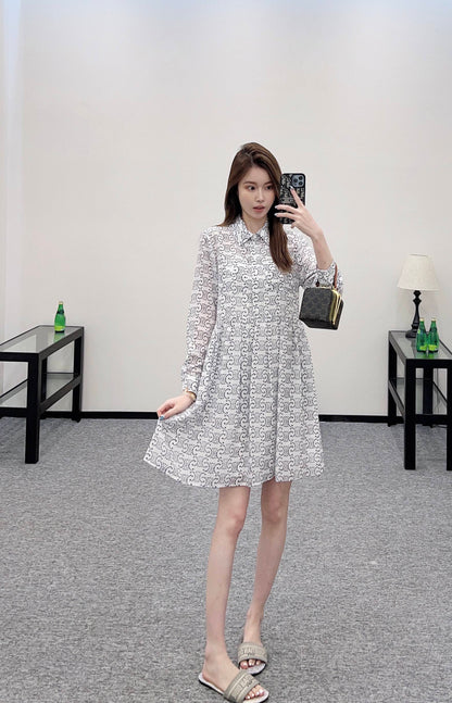 2025 new product Printed silk dress