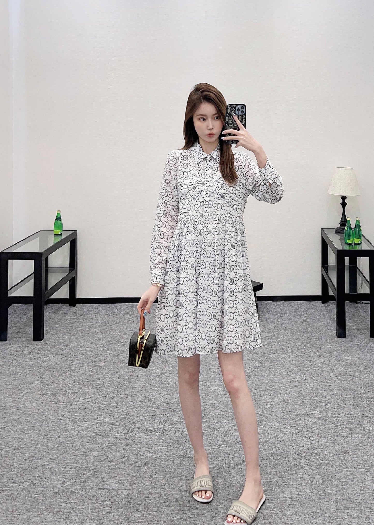 2025 new product Printed silk dress