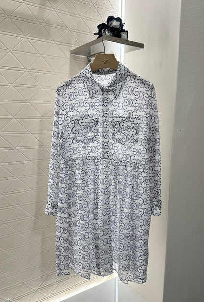 2025 new product Printed silk dress