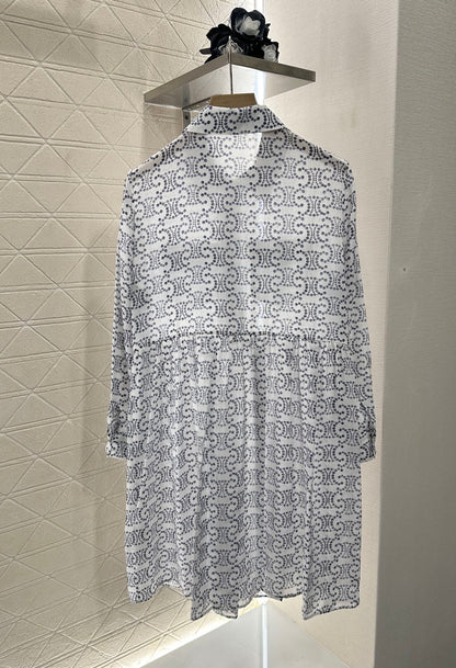 2025 new product Printed silk dress