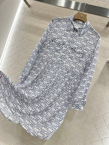 2025 new product Printed silk dress