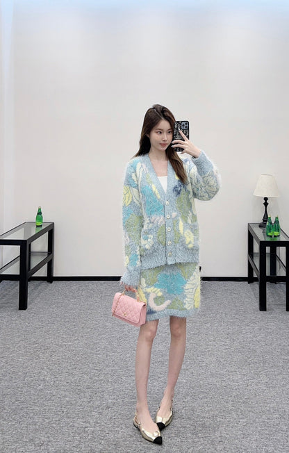 2025 new products Cardigan and skirt set