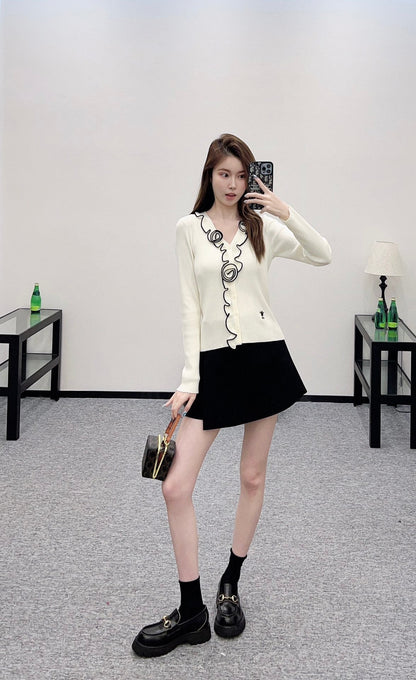 25 new product Flower knitted cardigan